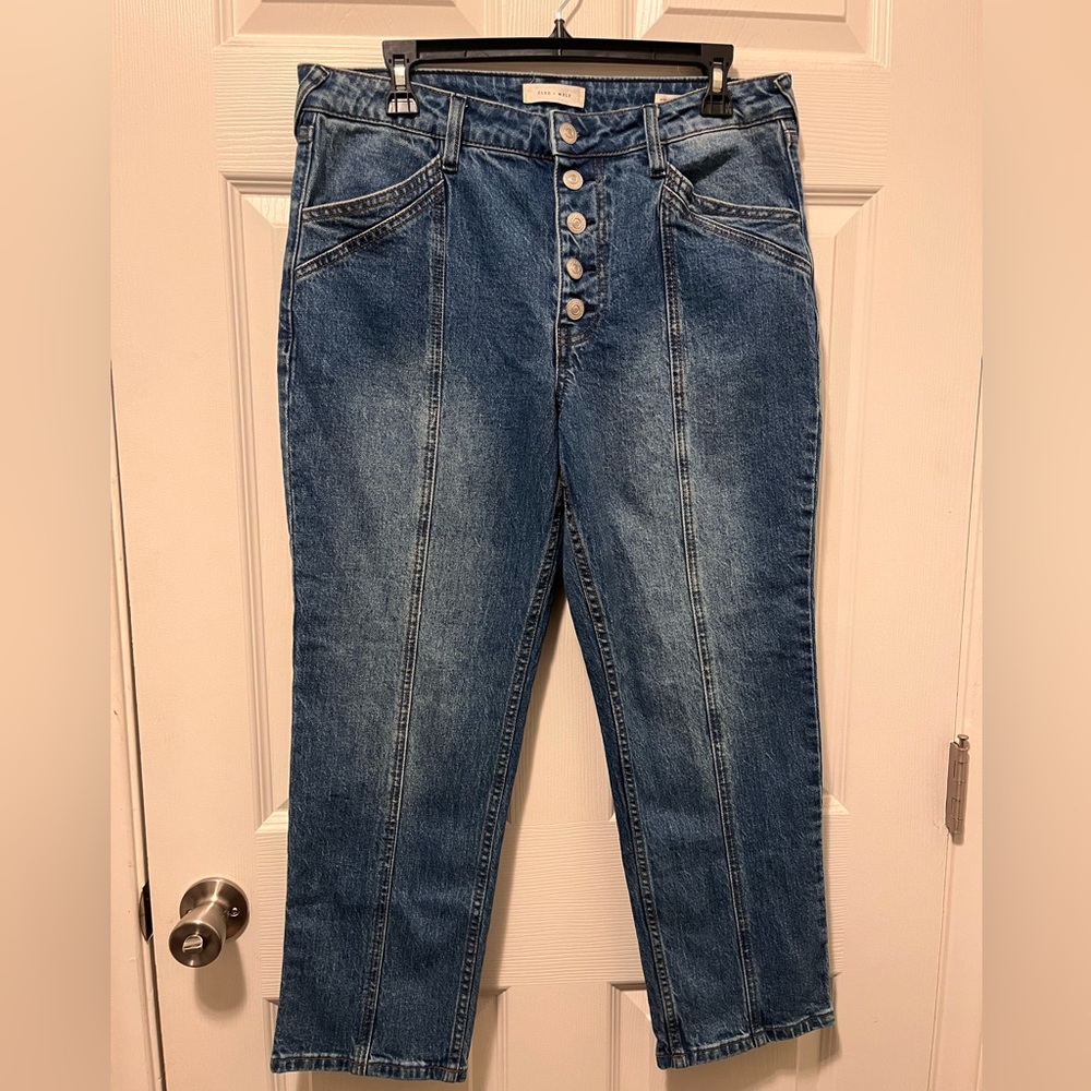 Cleo+ Wolf high rise straight dark wash denim women’s jeans W30x L27